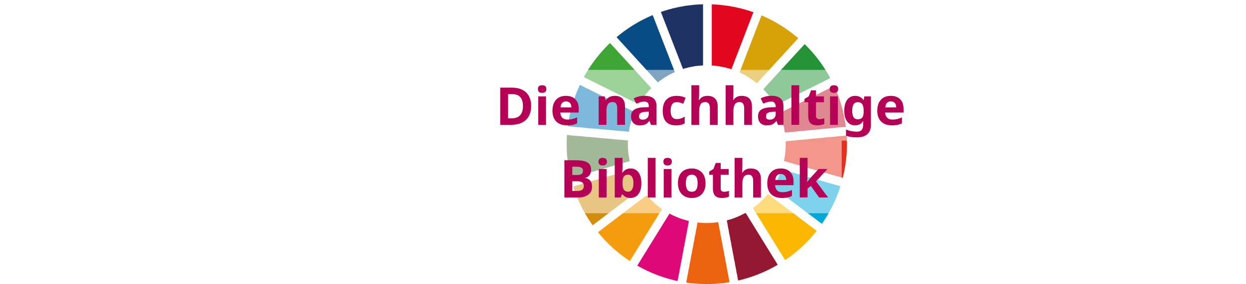 Bühneneintrag mit Logo der Agenda 2030 und "Die nachhaltige Bibliothek"